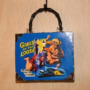 Girls on the Loose Movie Poster Hard case Purse with Leopard Sides & Latch, GUC